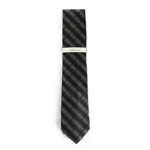 Perry Ellis Portfolio Necktie 3" Black & Gray Weaver Dot Standard Length NEW